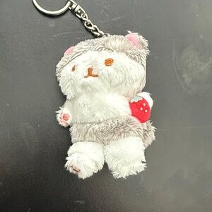 Cute corocoro coronya Cat Keychain with Strawberry